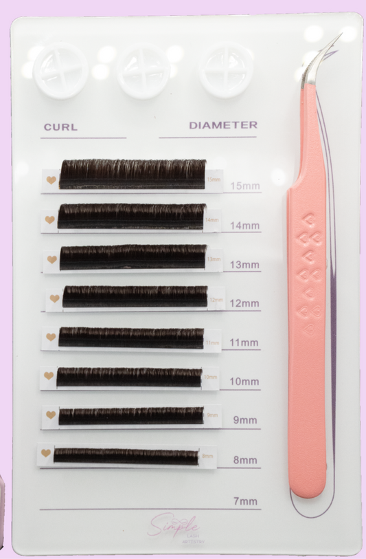 Brown Volume D Curl .07 Easy Fan Lashes